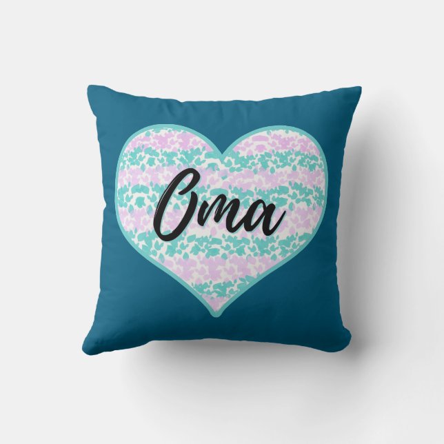 "Oma" German Grandma Reversible Throw Pillow (Back)