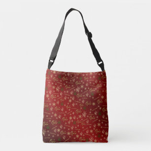 oma golden christmas text crossbody bag