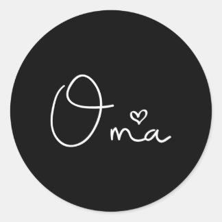 Oma He For Ger Grandma Classic Round Sticker