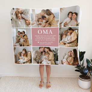 Oma Letter Custom Personalised Fleece Blanket