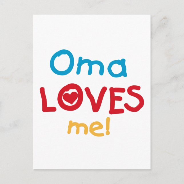 Oma Loves Me T-shirts and Gifts Postcard (Front)