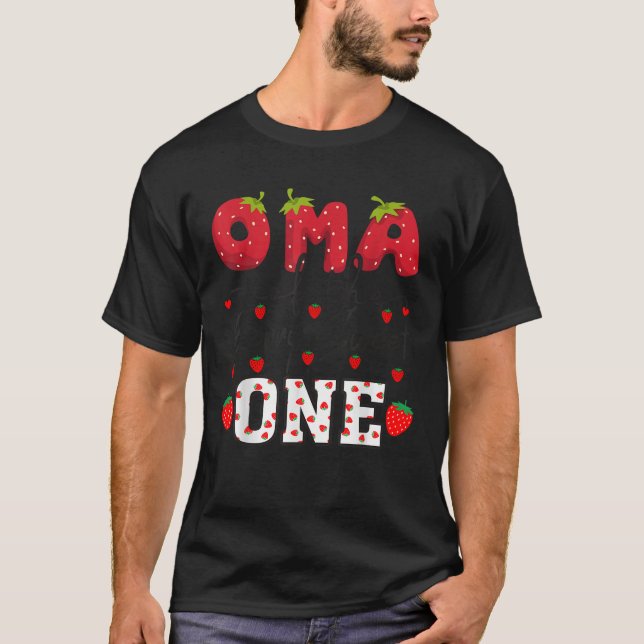 Oma Of The Berry Sweet One Strawberry Grandma  T-Shirt (Front)