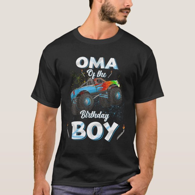 Oma Of The Birthday Boy Monster Truck Bday Women M T-Shirt (Front)