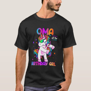 Oma of the Birthday Girl Dabbing Unicorn Party 1 T-Shirt