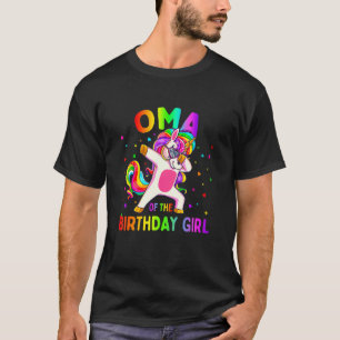 Oma of the Birthday Party Girl Dabbing Unicorn T-Shirt