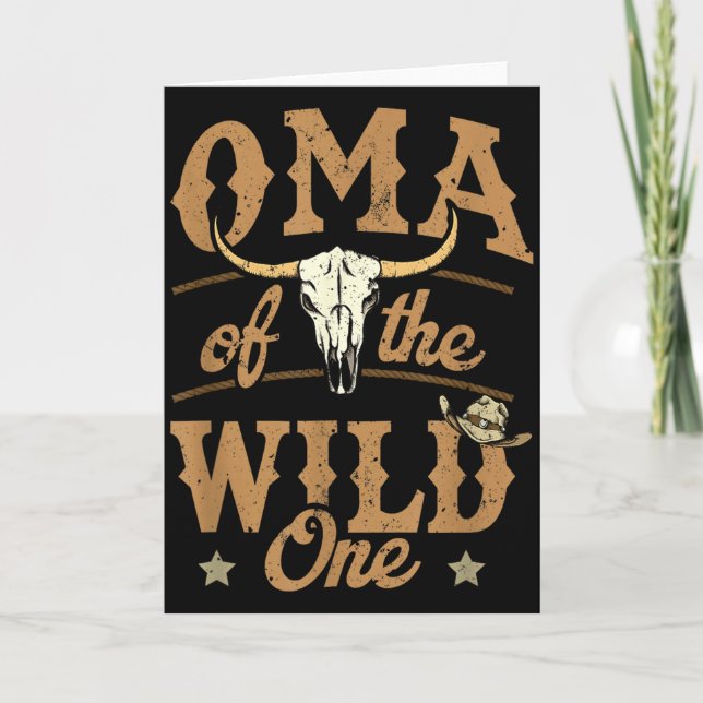 Oma Of The Wild One Cowboy Western Rodeo Party Mat Card (Front)