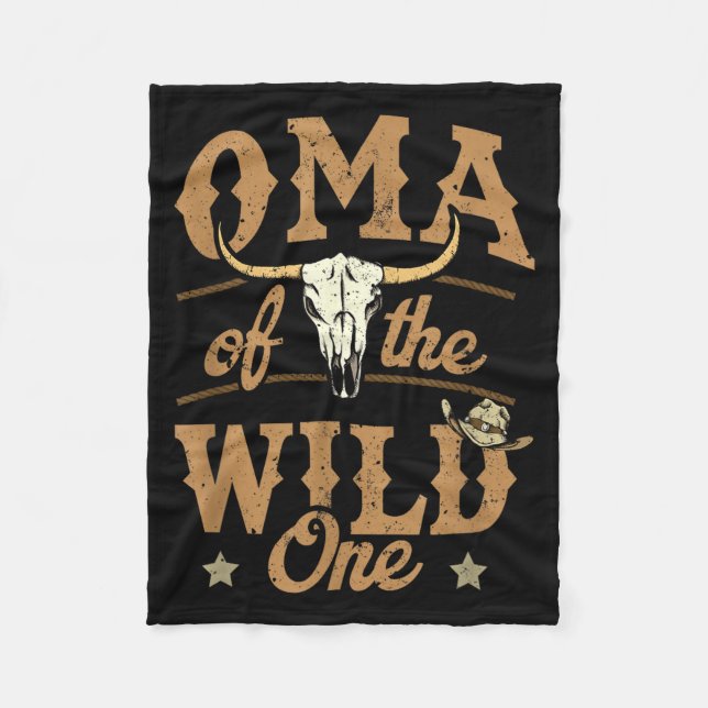Oma Of The Wild One Cowboy Western Rodeo Party Mat Fleece Blanket (Front)