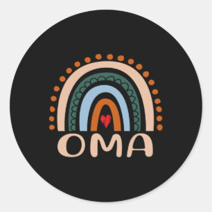 Oma Rainbow Grandma Cute Mothers Day Funny Oma Classic Round Sticker