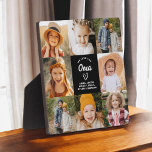 Oma We Love You Hearts Modern Photo Collage Plaque<br><div class="desc">The Oma We Love You Heart Modern Photo Collage Plaque is a touching and personalised gift that showcases your love for your grandmother. This beautifully designed plaque features a heart-shaped photo collage, allowing you to add your favourite family pictures in a modern and stylish layout. The heartfelt "We Love You,...</div>