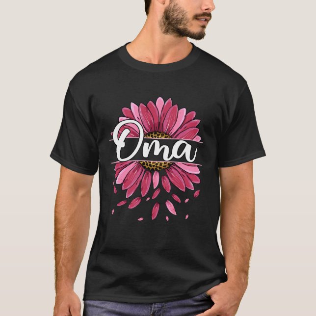 Oma With Floral Graphic Cute Women Mom Mothers Day T-Shirt (Front)