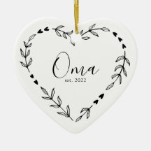 Oma Year Est. Christmas Ceramic Ornament
