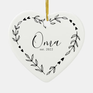 Oma Year Est. Christmas Ceramic Ornament