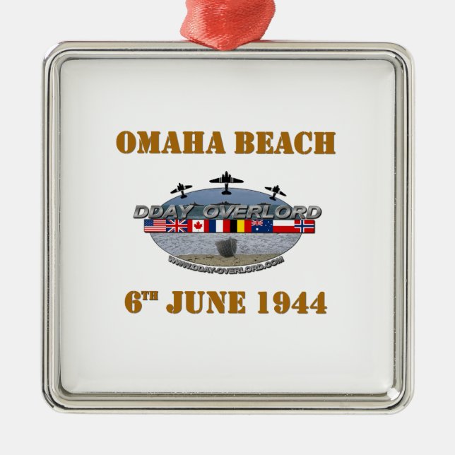 Omaha Beach 6th June 1944 Metal Tree Decoration (Front)