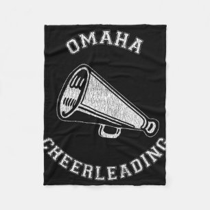 Omaha Cheer Distressed Retro 90's Cheerleader  Fleece Blanket