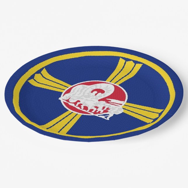 Omaha city flag paper plate (Angled)