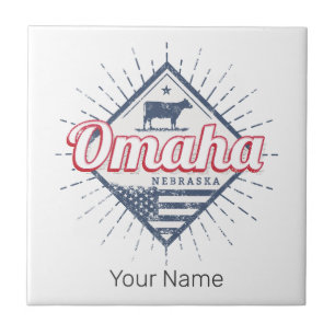 Omaha City Nebraska United States Vintage USA Ceramic Tile