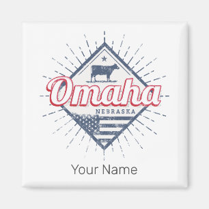Omaha City Nebraska United States Vintage USA Magnet
