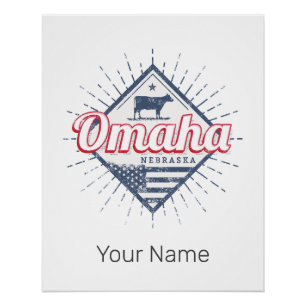 Omaha City Nebraska United States Vintage USA Poster