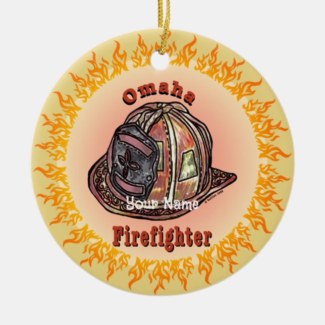 Omaha Firefighter  ornament (Front)