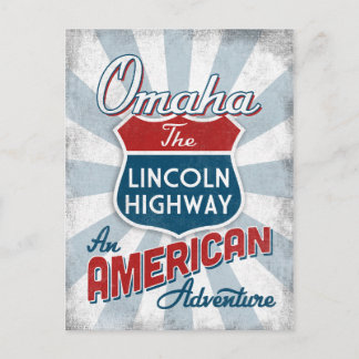 Omaha Lincoln Highway Vintage America Nebraska Postcard