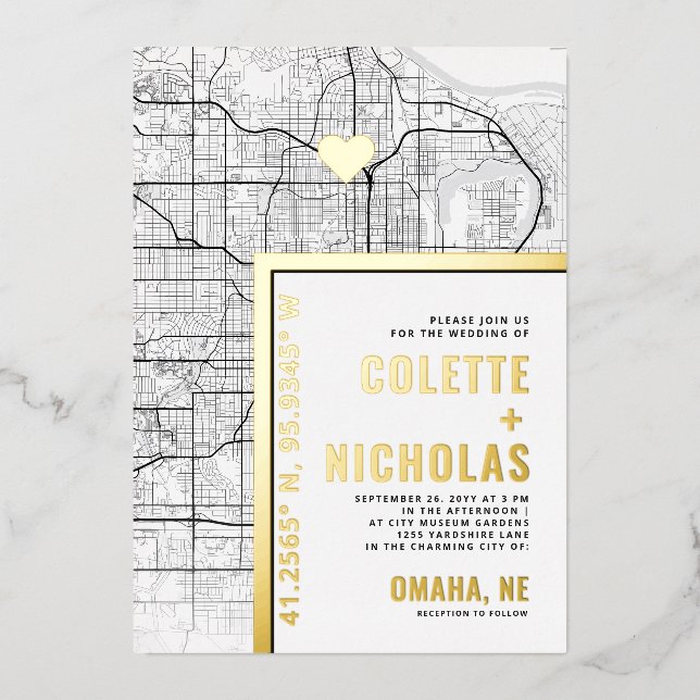 Omaha Love Locator | City Themed Wedding (Front)