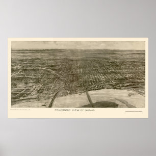 Omaha, NE Panoramic Map - 1906 Poster