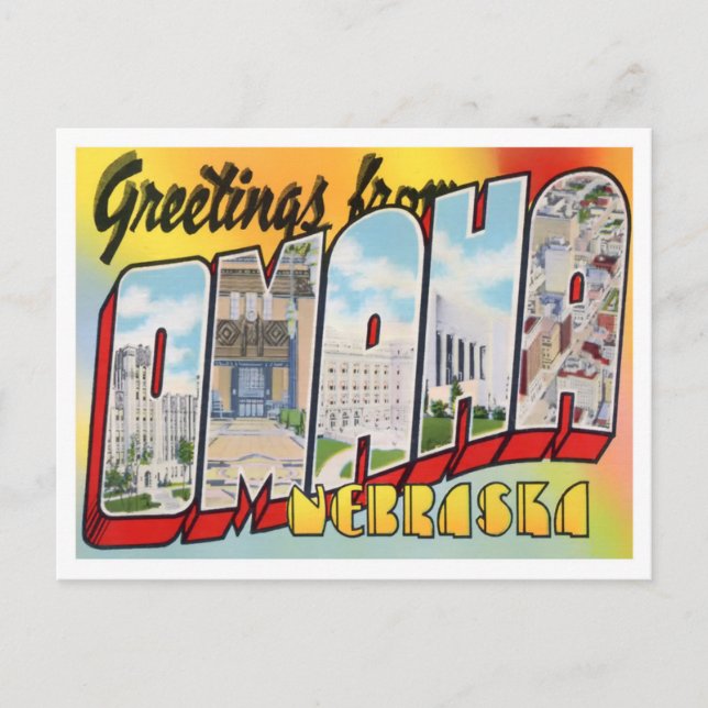 Omaha, Nebraska Big Letters Postcard (Front)
