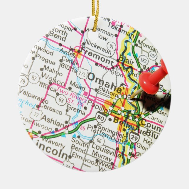 Omaha, Nebraska Ceramic Ornament (Front)