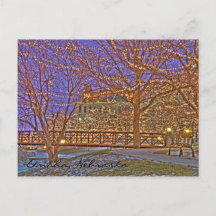 Omaha Nebraska Christmas Lights Holiday Postcard