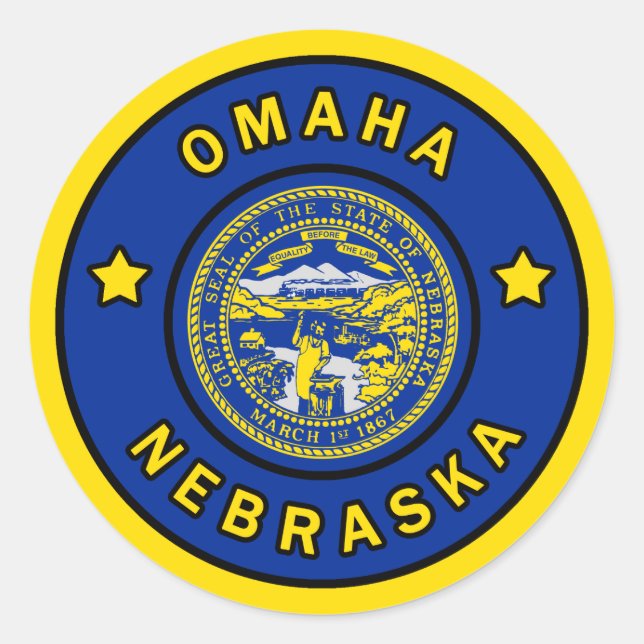 Omaha Nebraska Classic Round Sticker (Front)