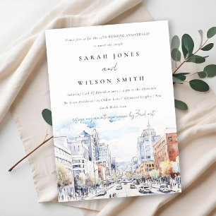 Omaha Nebraska Landscape Wedding Anniversary Invitation