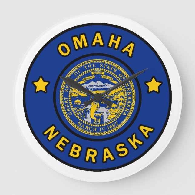 Omaha Nebraska Large Clock (Front)