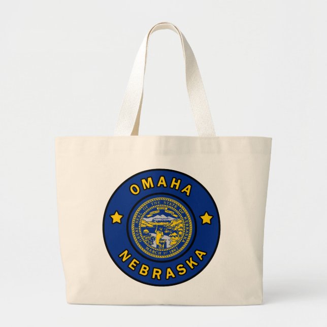 Omaha Nebraska Large Tote Bag (Front)