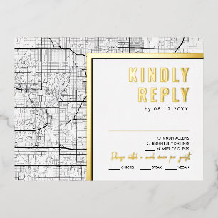 Omaha, Nebraska Love Locator   RSVP Reply Foil Invitation Postcard