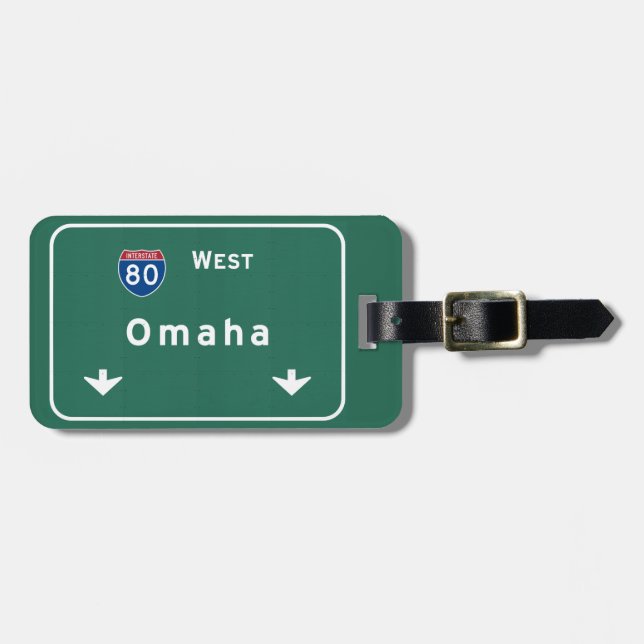 Omaha Nebraska ne Interstate Highway Freeway : Luggage Tag (Front Horizontal)