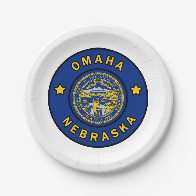 Omaha Nebraska Paper Plate (Front)