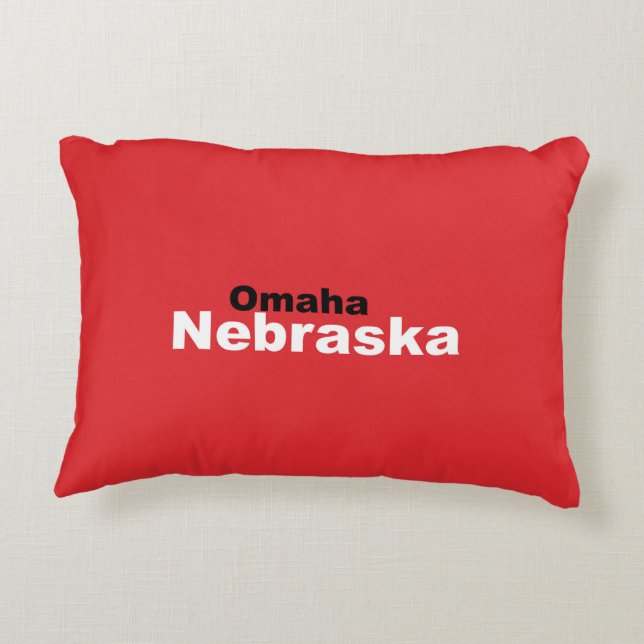 Omaha, Nebraska Pillow (Back)
