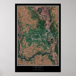 Omaha Nebraska Satellite Poster Map