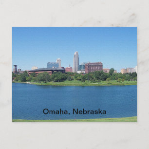 Omaha, Nebraska Skyline on Canvas Postcard