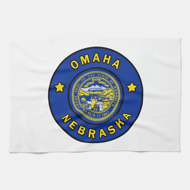 Omaha Nebraska Tea Towel (Horizontal)