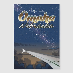 Omaha, Nebraska vintage flight travel poster