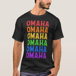 OMAHA RAINBOW TYPOGRAPHY T-Shirt