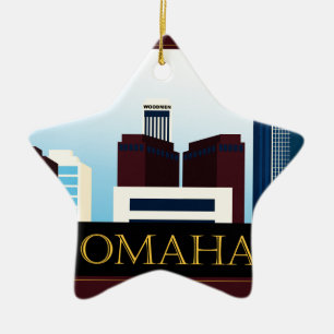 Omaha Skyline Ceramic Tree Decoration