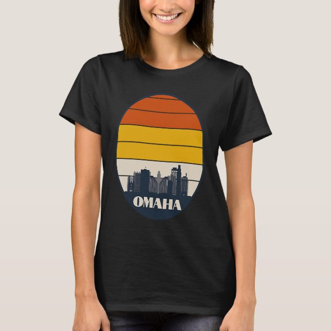 Omaha Skyline, Omaha Nebraska , Omaha NE city T-Shirt (Front)