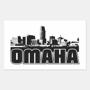 Omaha Skyline Rectangular Sticker