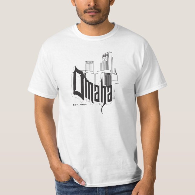 Omaha Skyline/Typography T-shirt (Front)
