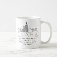 Omaha Stylised Skyline | Custom Slogan Coffee Mug