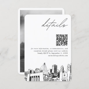 Omaha Wedding Modern Details QR Code Enclosure Card