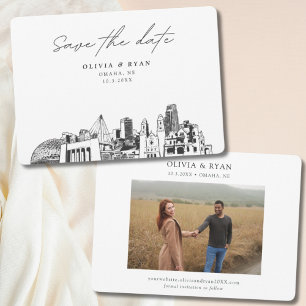Omaha Wedding Modern Save the Date Invitation