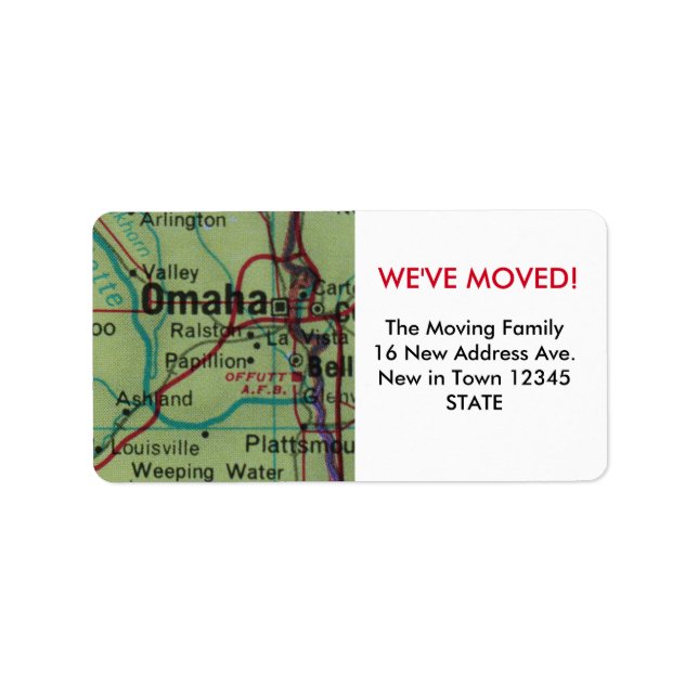 Omaha We've Moved label (Front)